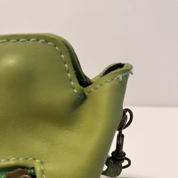 Borse In Pelle 🇮🇹 Italy Genuine Leather Small Crossbody Bag Purse Lime Green - Picture 9 of 14